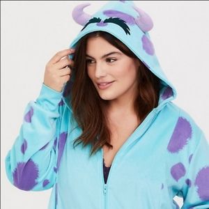COPY - TORRID x DISNEY MONSTER'S Inc. Sulley Aqua Fleece Zip Pajama Onesie NWOT…